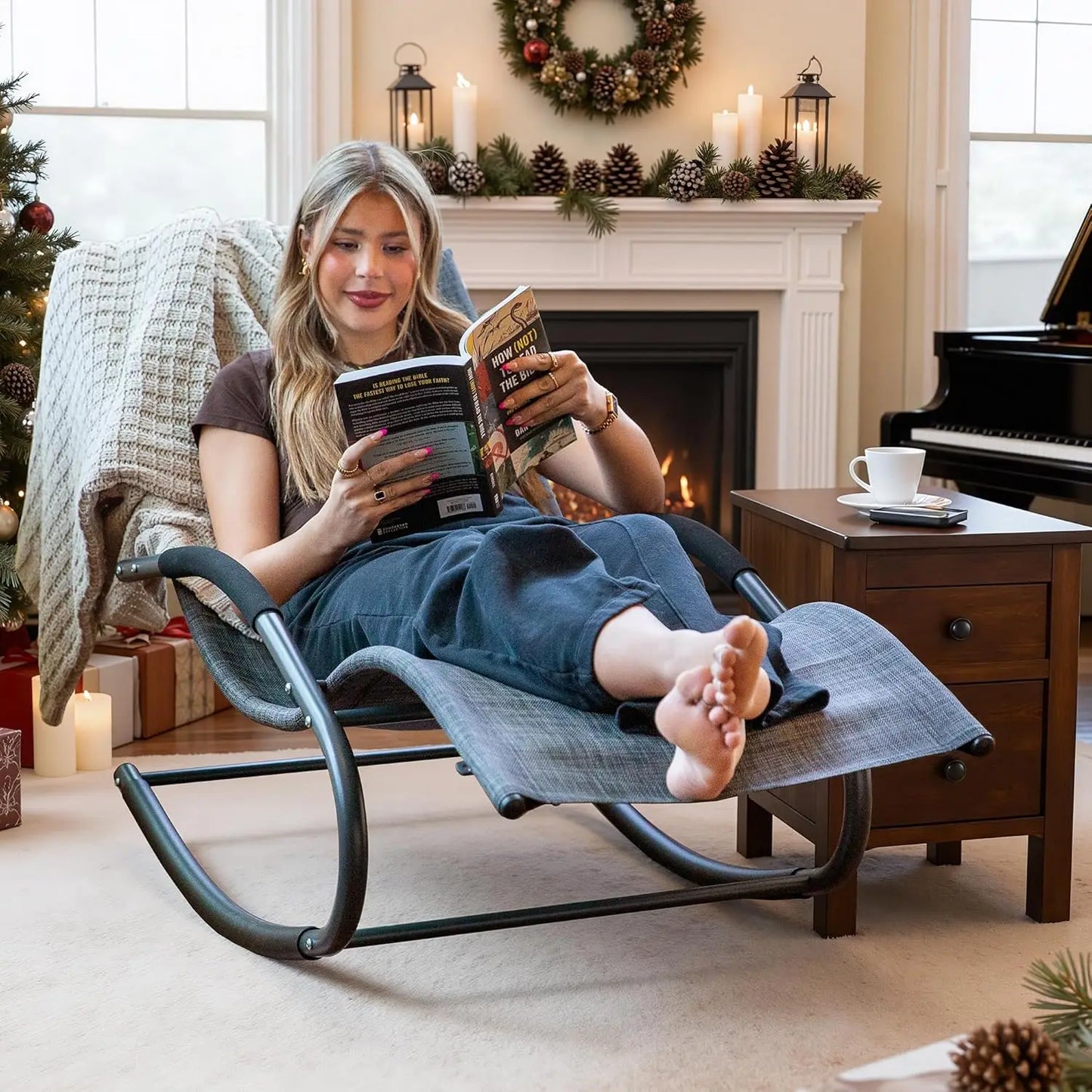 XMSJ Outdoor Zero Gravity Pool Chair With Removable Headrest