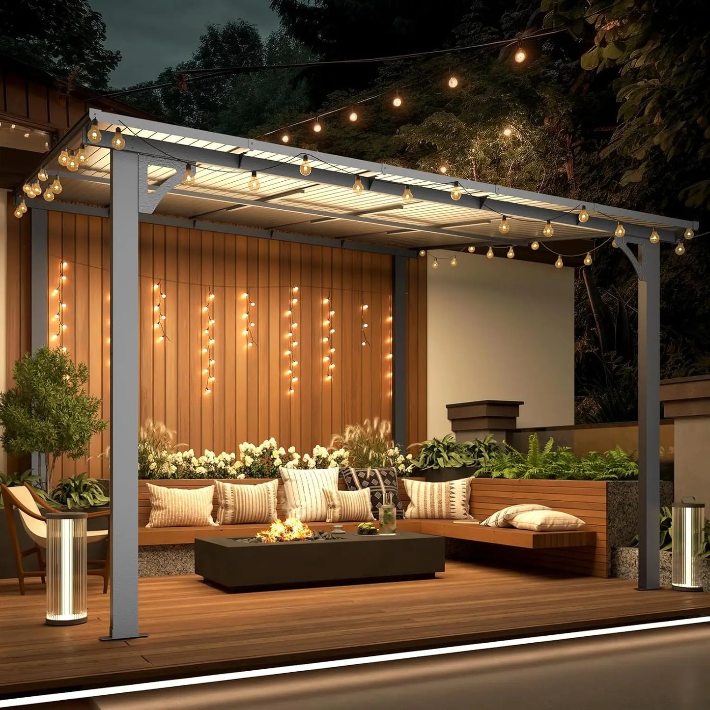 Wall Mounted Gazebo Pergola For Outdoor Patio And Deck