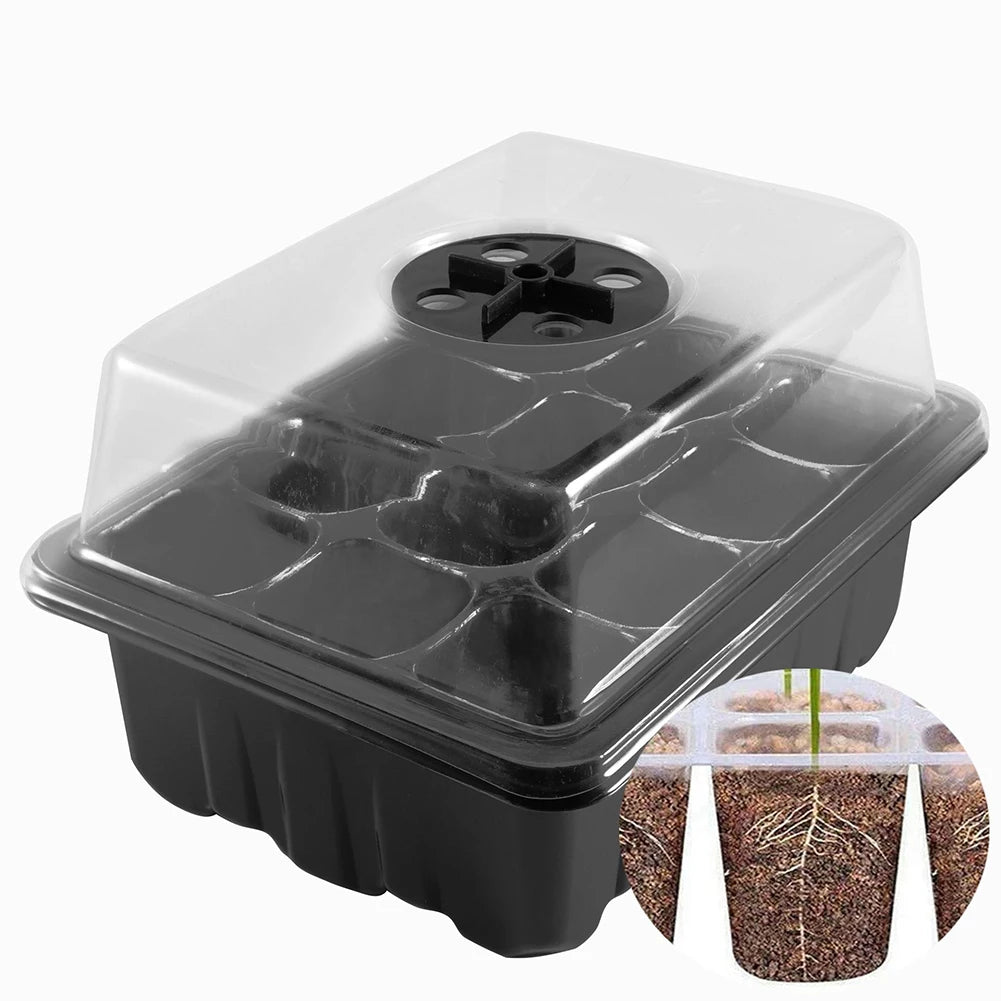 Shunmaii 12 Hole Seed Starting Germination Starter Tray Stackable