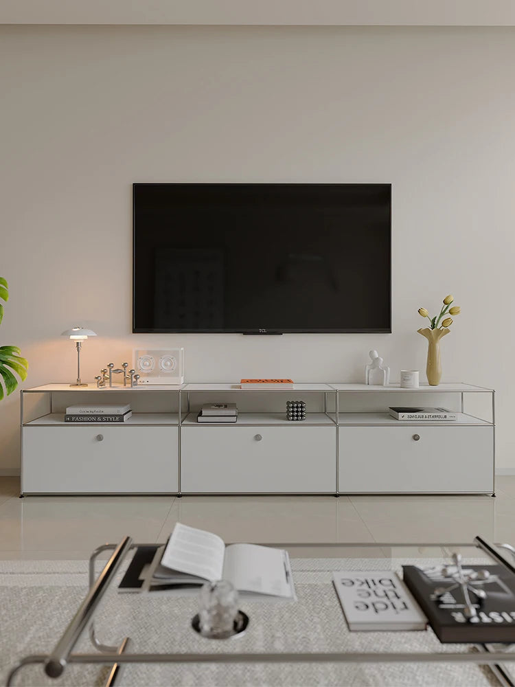 Bigcityfur TV Stand Storage Cabinet Metal Corner Display Unit