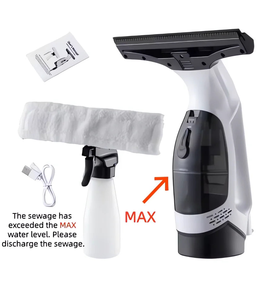 QWC Cordless Window Cleaner Electric Rechargeable Glass Cleaning Device