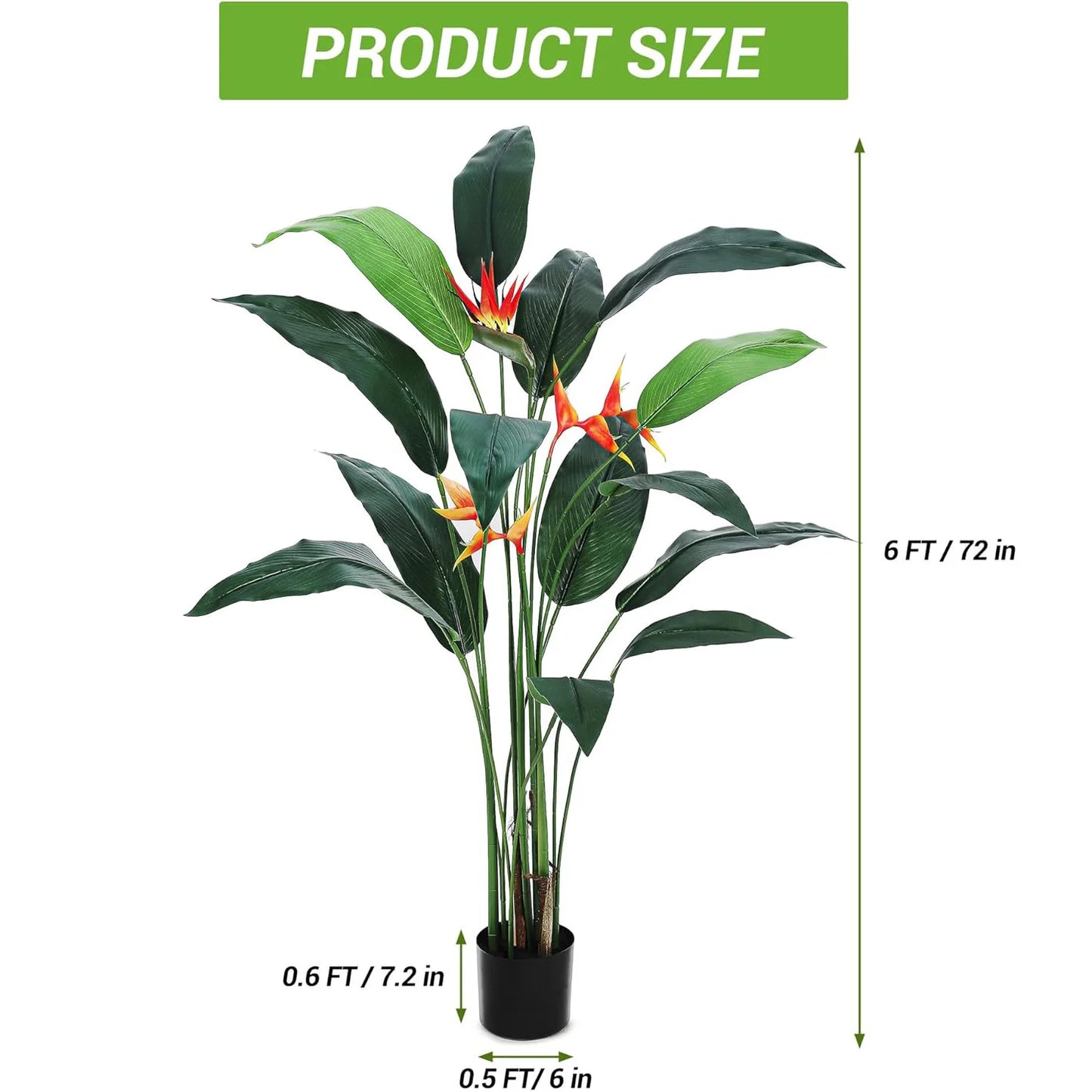 HiMISSCN Bird of Paradise Artificial Plant Twin Pack Home Decor