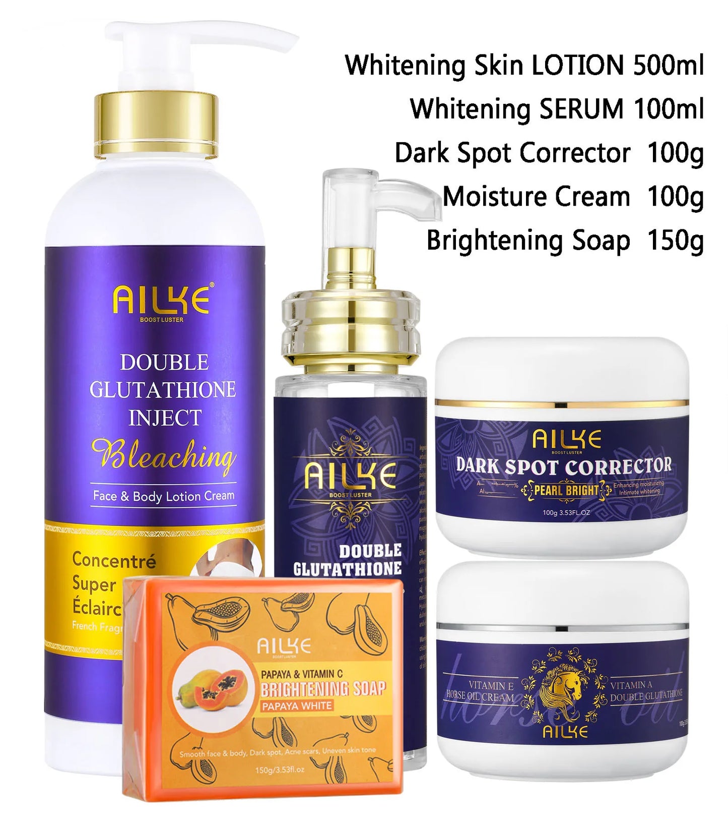 AILKE Whitening Skin Care Set With Glutathione For All Types