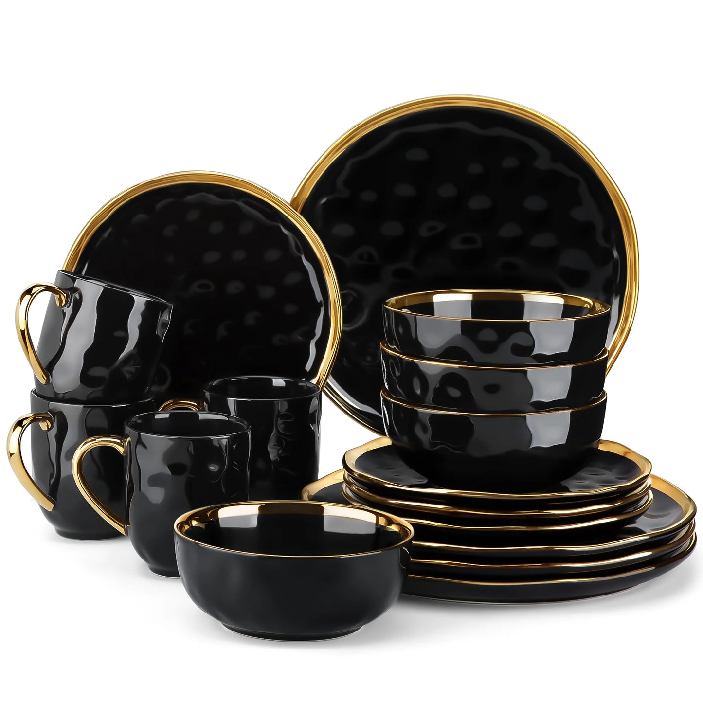 MALACASA Porcelain Dinnerware Set 16 Piece Tableware