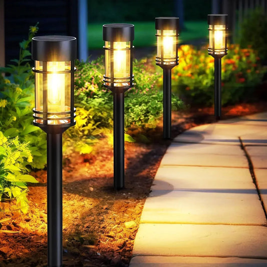 SZRSTH Outdoor Solar Street Lights 4 Pack Waterproof Landscape Lighting