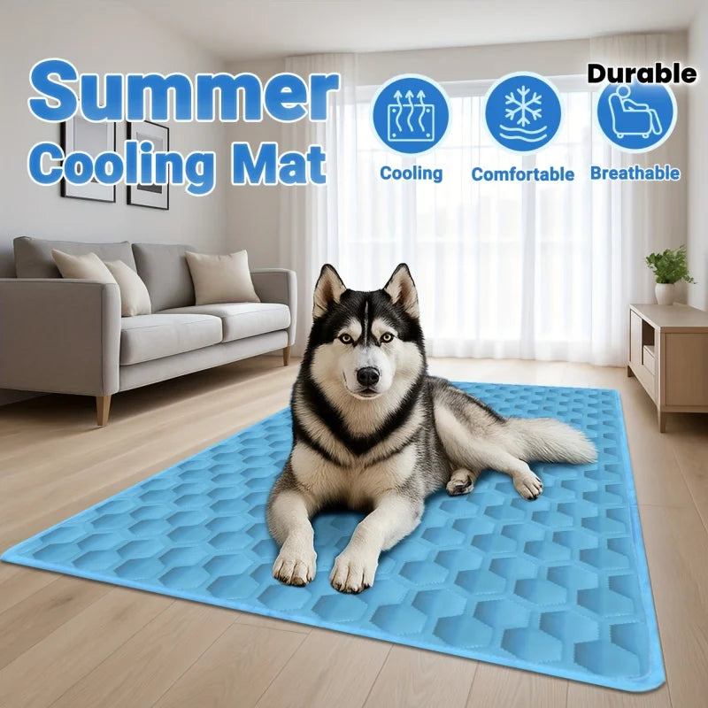 Dog Cooling Mat Breathable Portable Washable Ice Silk Pad
