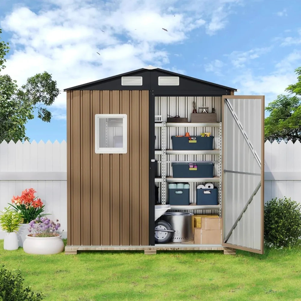 XIAOLANG Outdoor Steel Storage Shed With Lockable Doors And Window