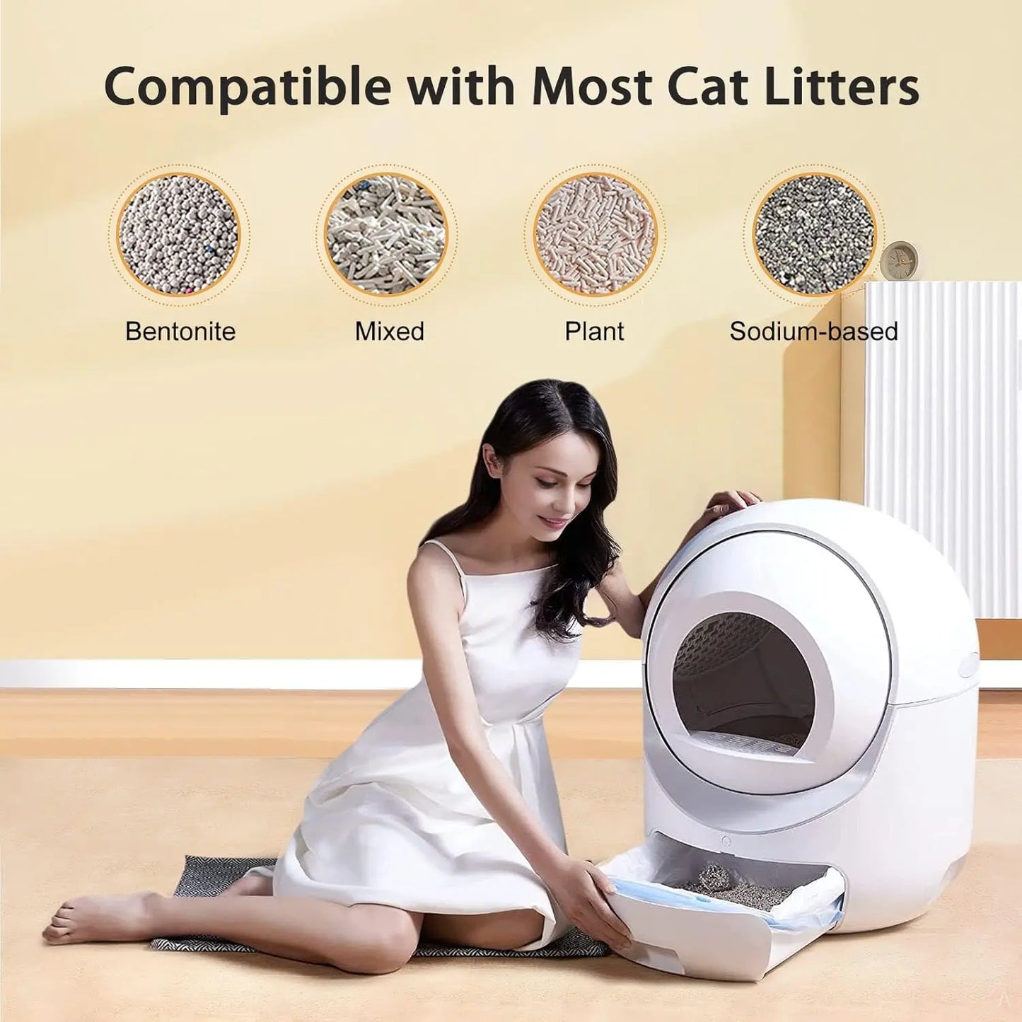 Automatic Cat Litter Box With App Control Odor Removal