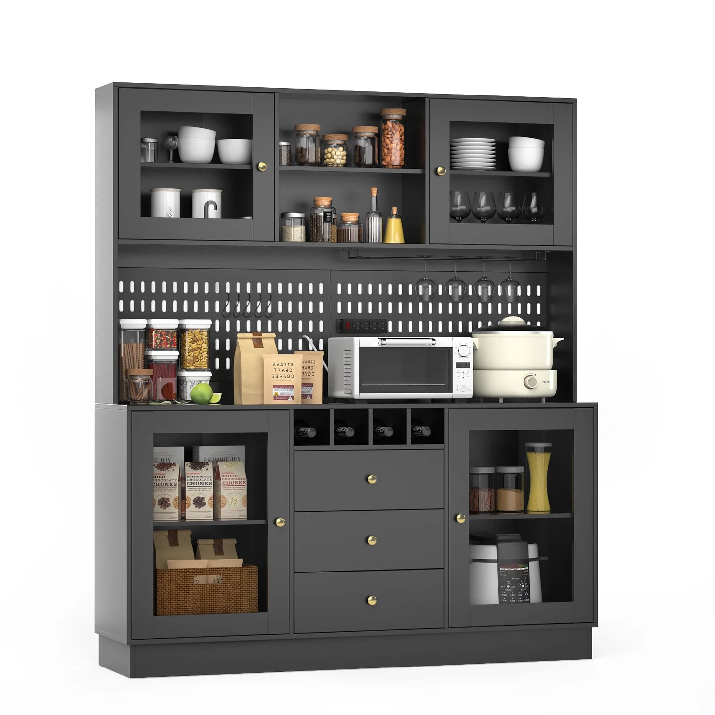 VOWNER Pantry Cabinet Kitchen Storage Freestanding Buffet Hutch