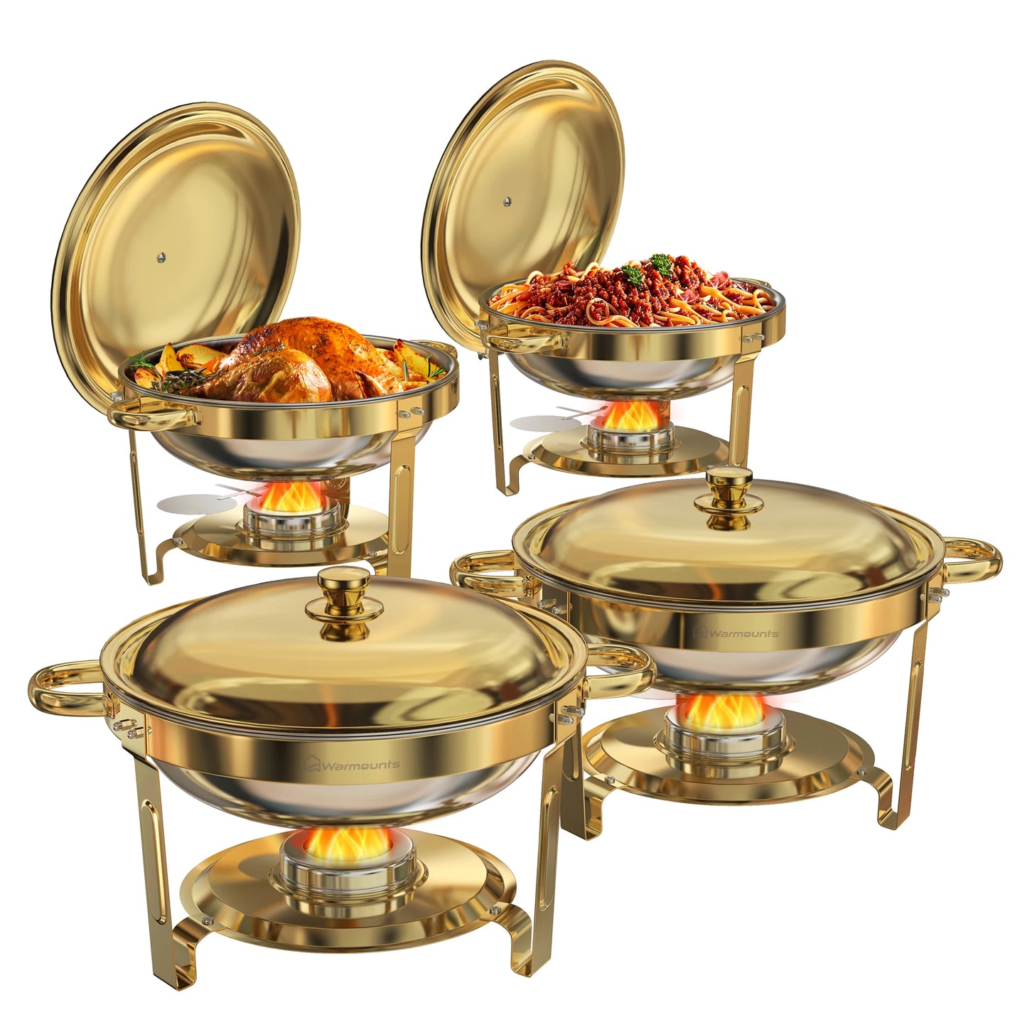 Round 5 Qt Chafing Dishes Buffet Set Stainless Steel Warmers