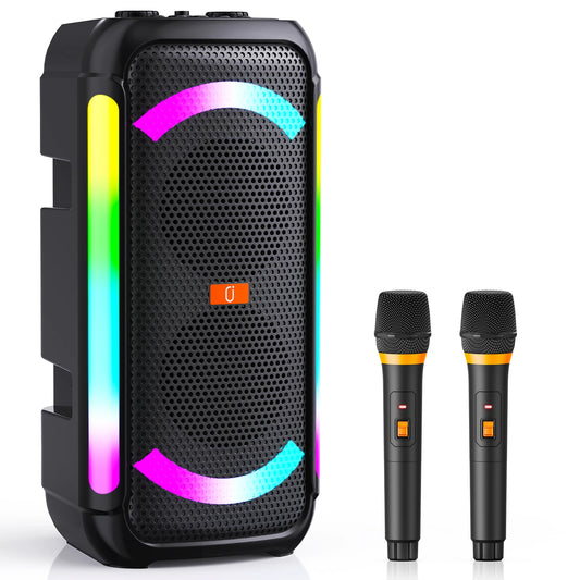 FanFun Wireless Karaoke Speaker With Two Microphones LED Light