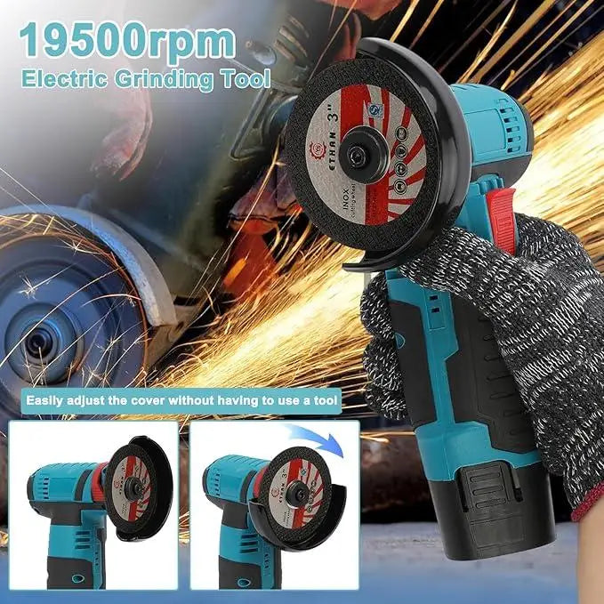 12V Mini Angle Grinder With Dual Lithium Batteries Polishing Tool