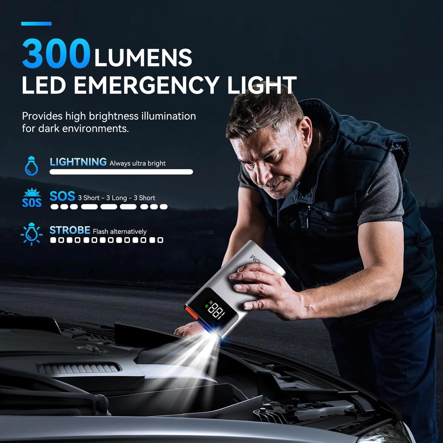 Biuble 4000A Car Jump Starter 3-in-1 Portable Battery Booster