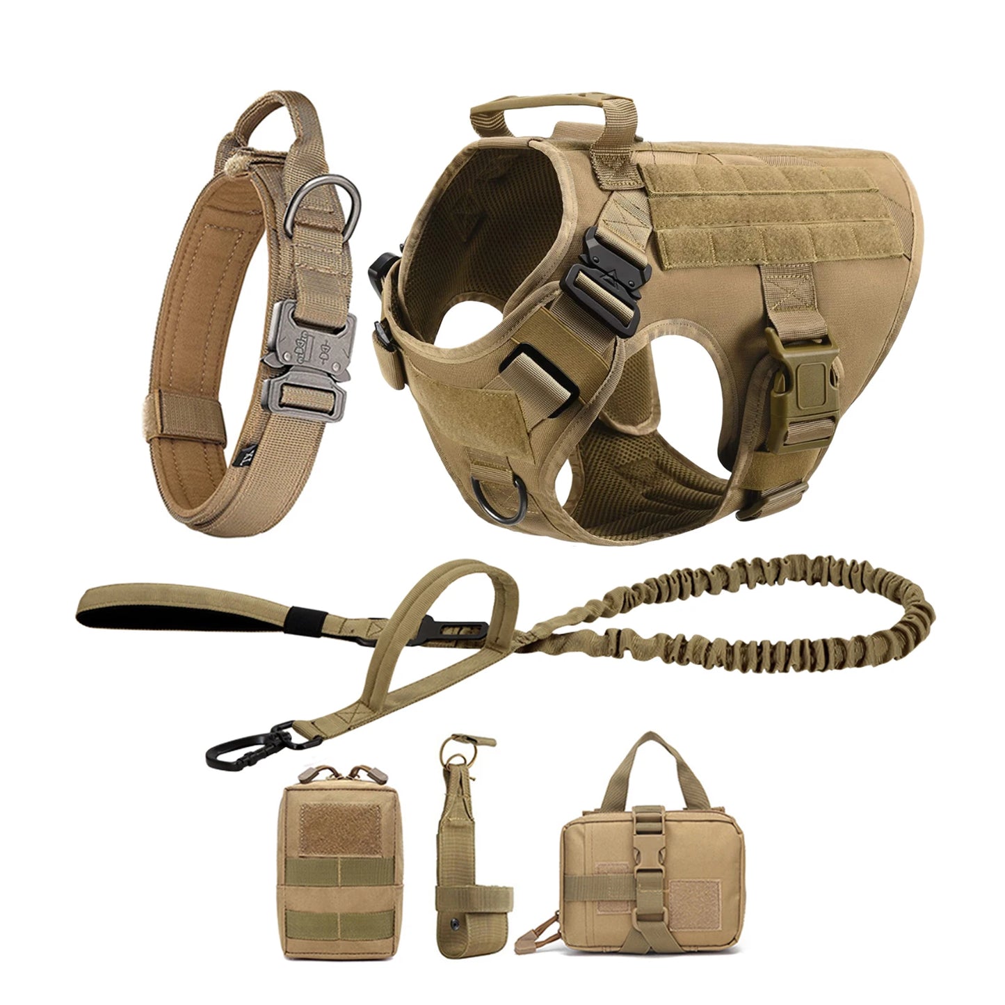 PETRAVEL CN Tactical Dog Harness Vest With Molle Pouches For Medium Large Dogs