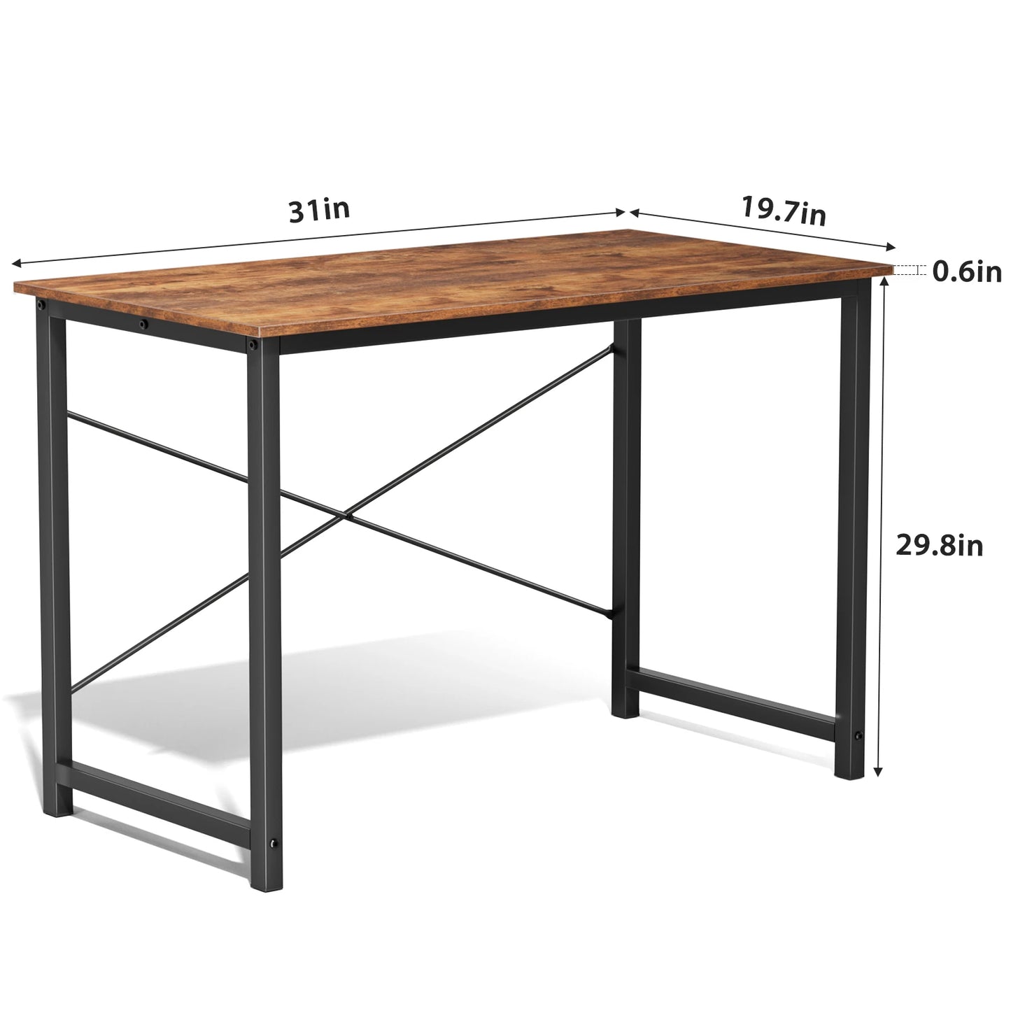 JHK Computer Desk For Office And Gaming With Wood Tabletop