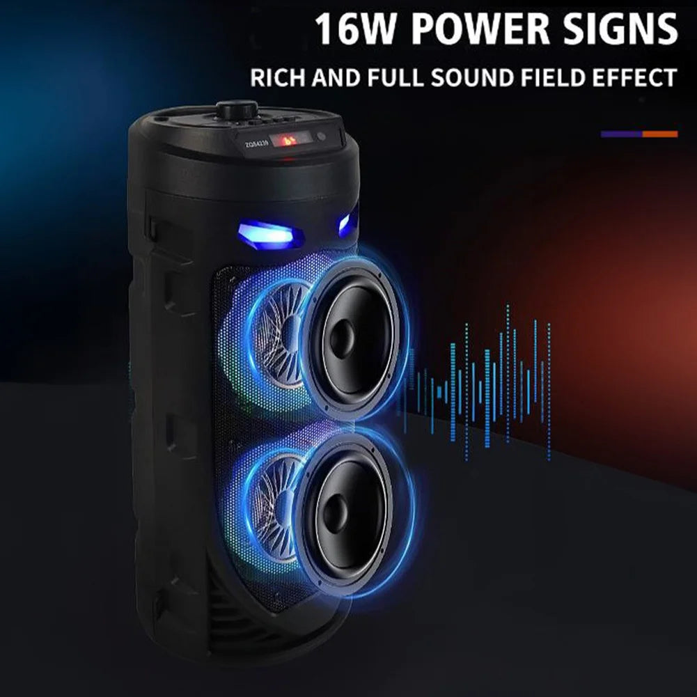 ALLOET 16W Portable Bluetooth Speaker Deep Bass Lights