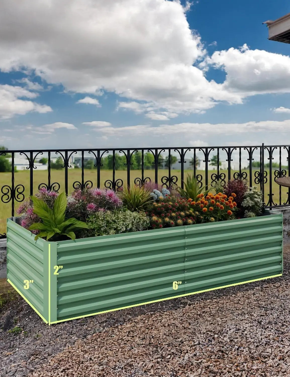 Twister.CK Galvanized Raised Garden Bed Kit For Vegetables Flowers Herbs