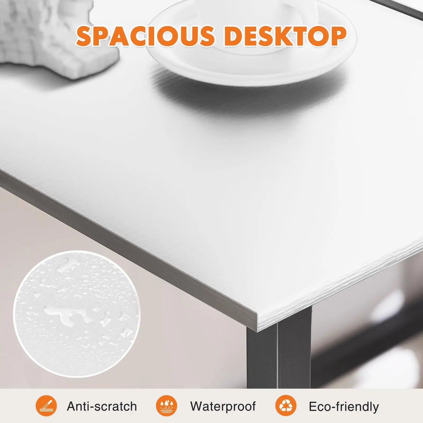 JHK Computer Desk For Office And Gaming With Wood Tabletop