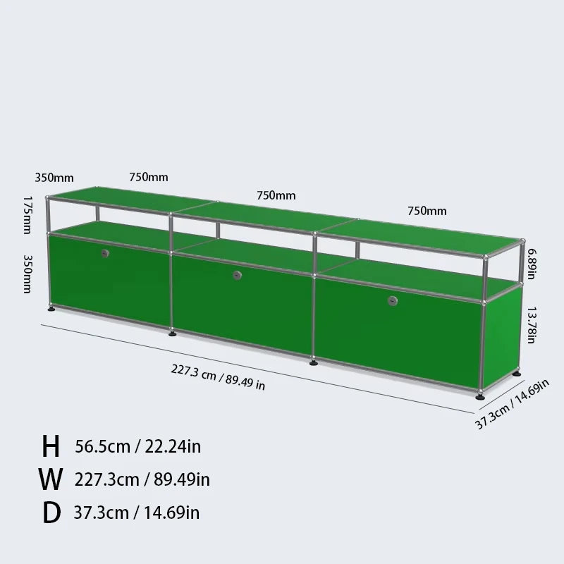 Bigcityfur TV Stand Storage Cabinet Metal Corner Display Unit