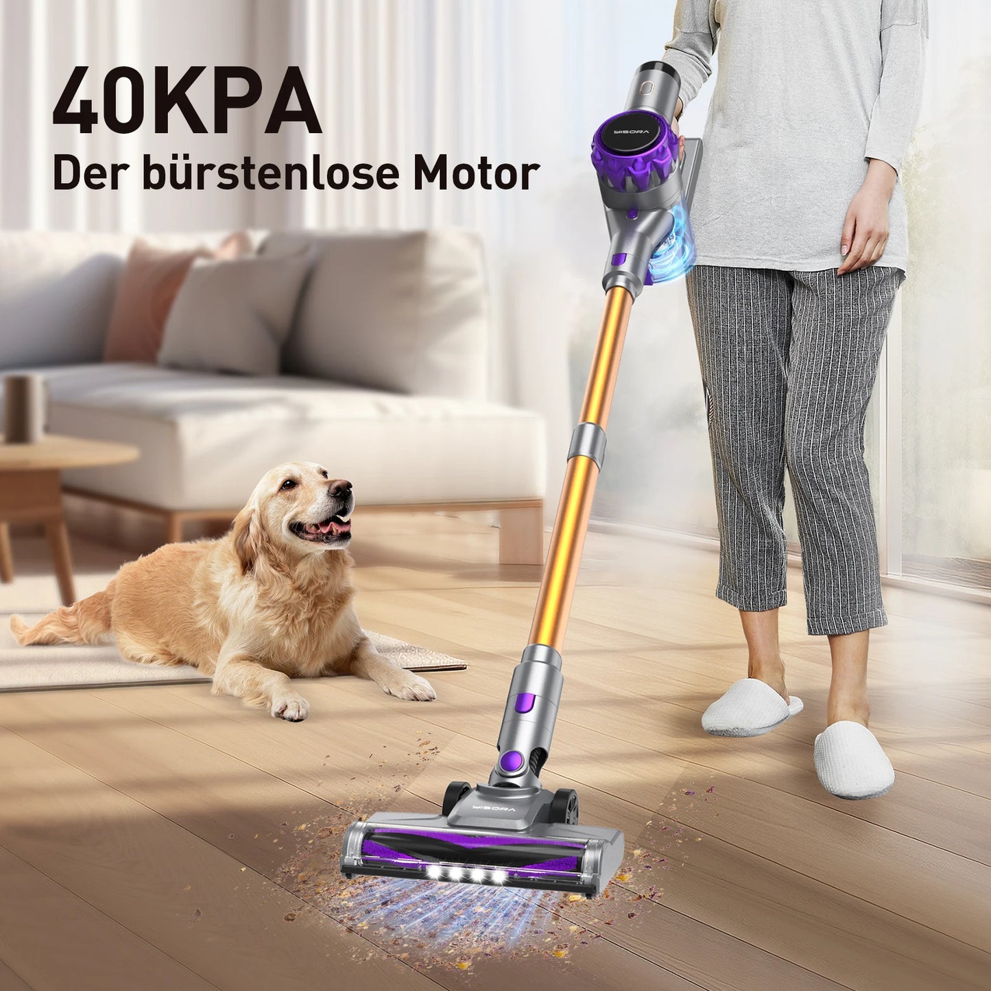 INSE Cordless Vacuum Cleaner 40Kpa Suction For Pet Hair