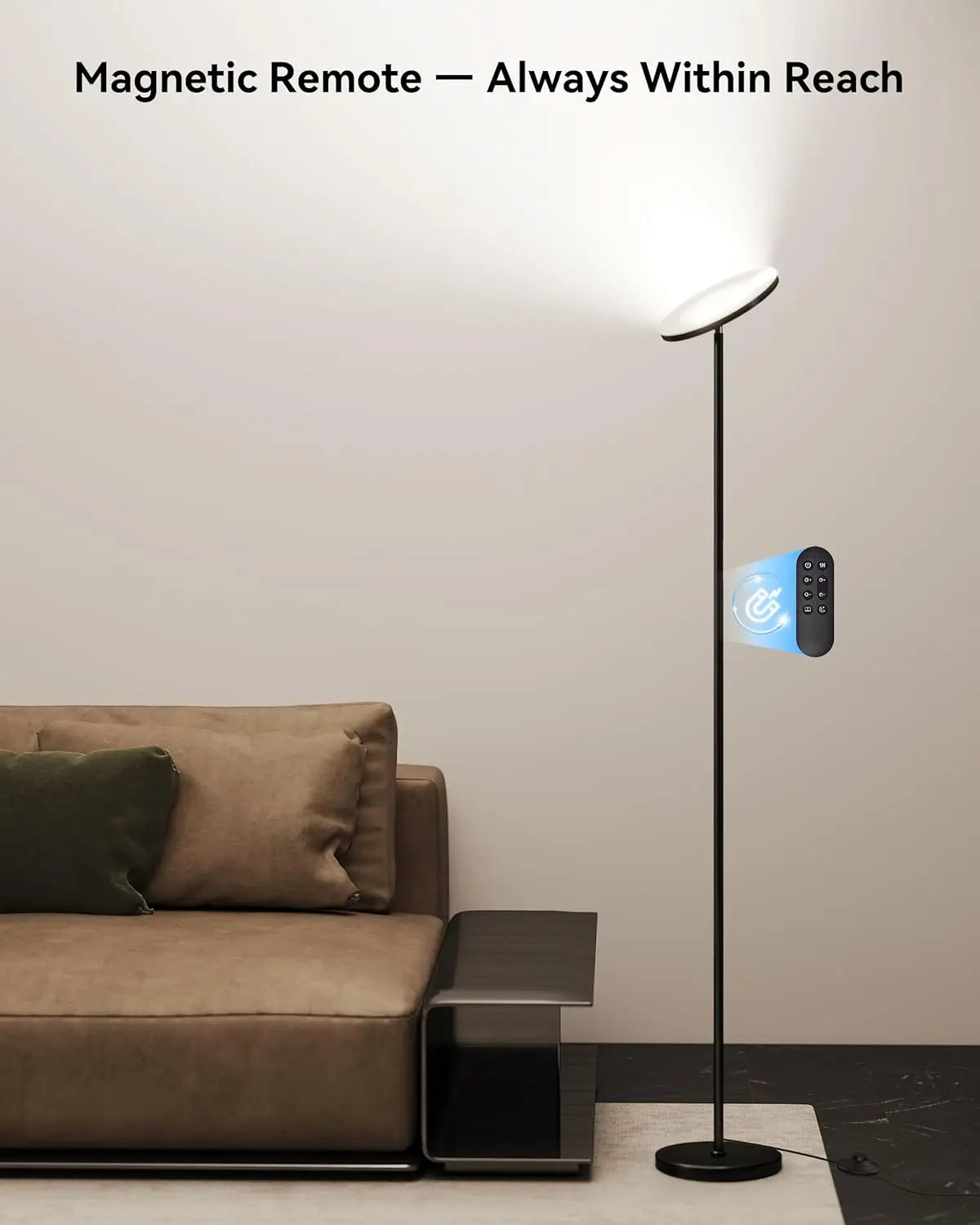 XMSJ LED Floor Lamp Dimmable Torchiere With Remote Foot Switch