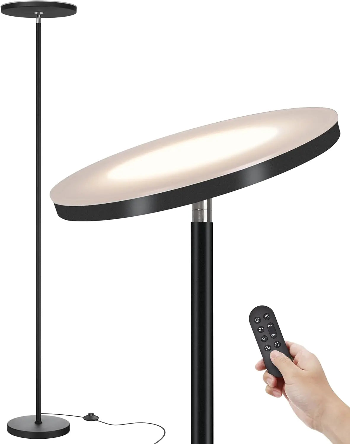 XMSJ LED Floor Lamp Dimmable Torchiere With Remote Foot Switch