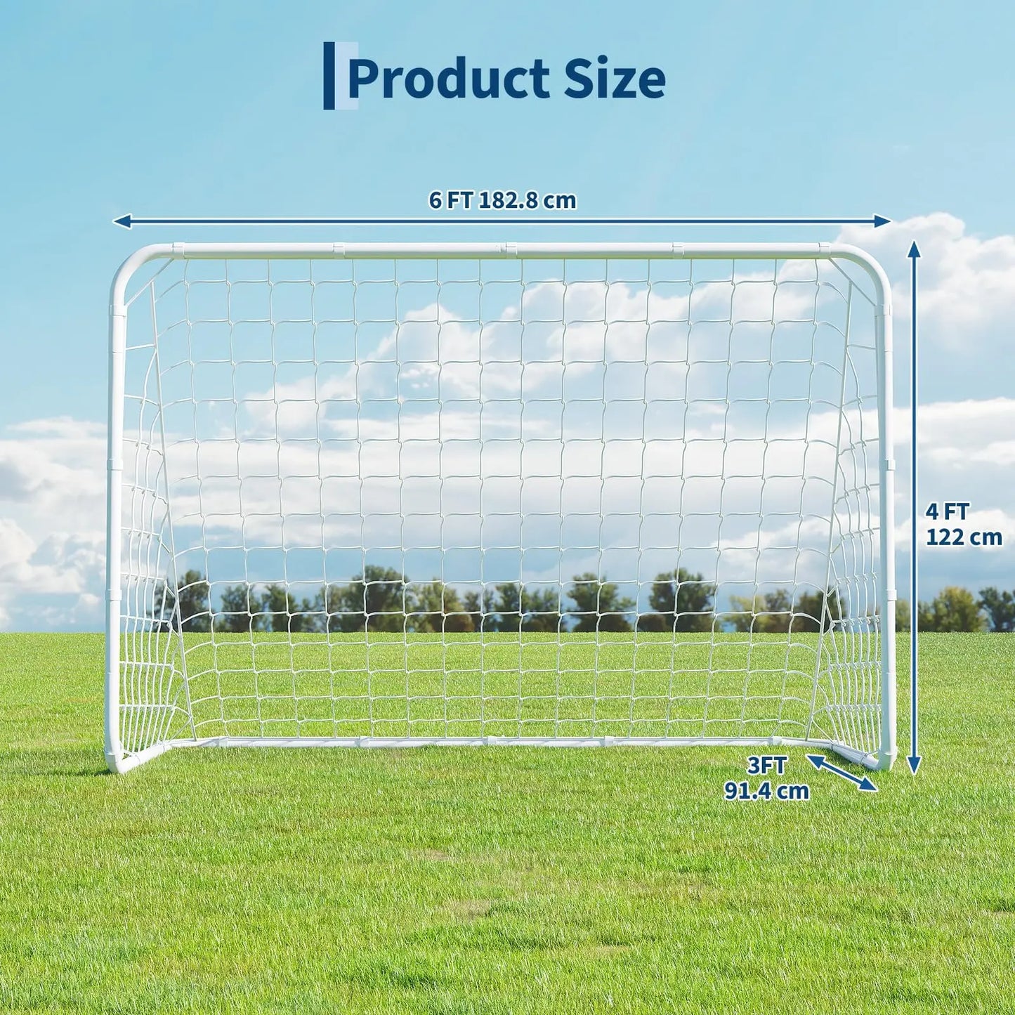 Portable Collapsible Soccer Goal Set With Rebounder Net For Quick Setup