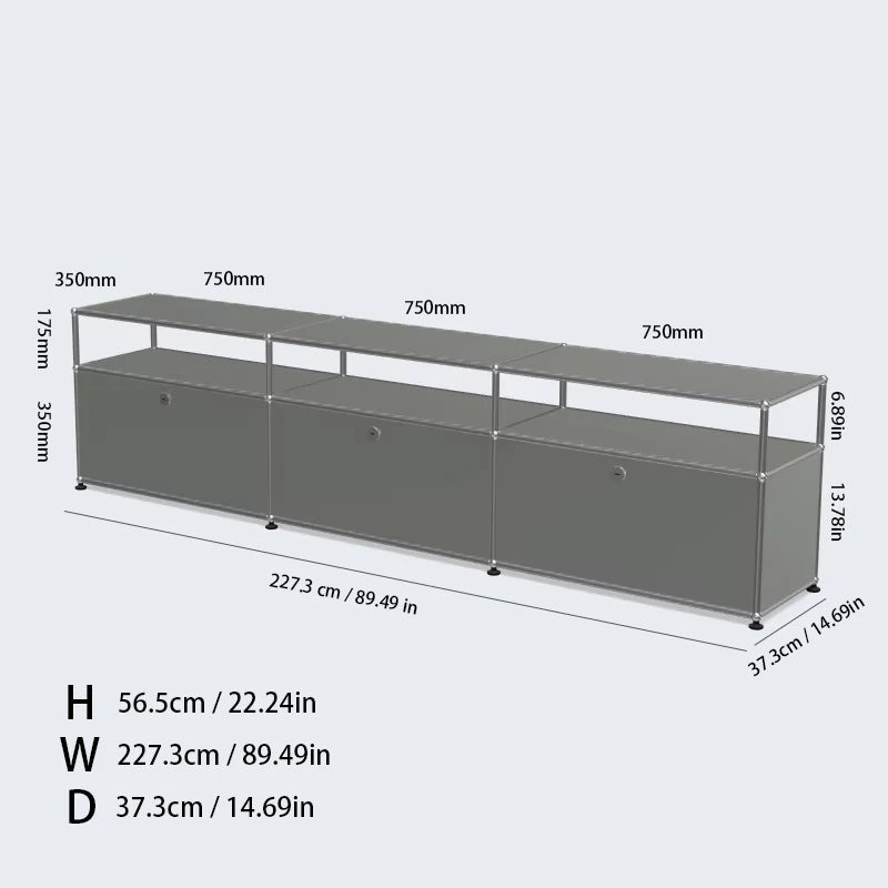 Bigcityfur TV Stand Storage Cabinet Metal Corner Display Unit