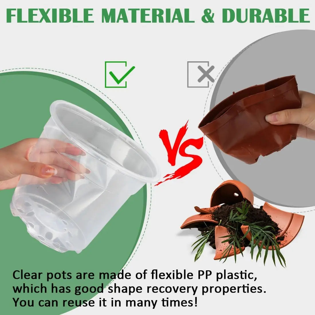 Clear Nursery Pots With Drainage Holes For Seedlings And Succulents
