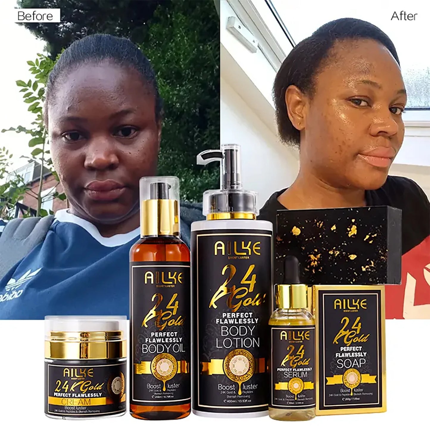 AILKE Whitening Skin Care Set For All Skin Types Moisturizer Brightening