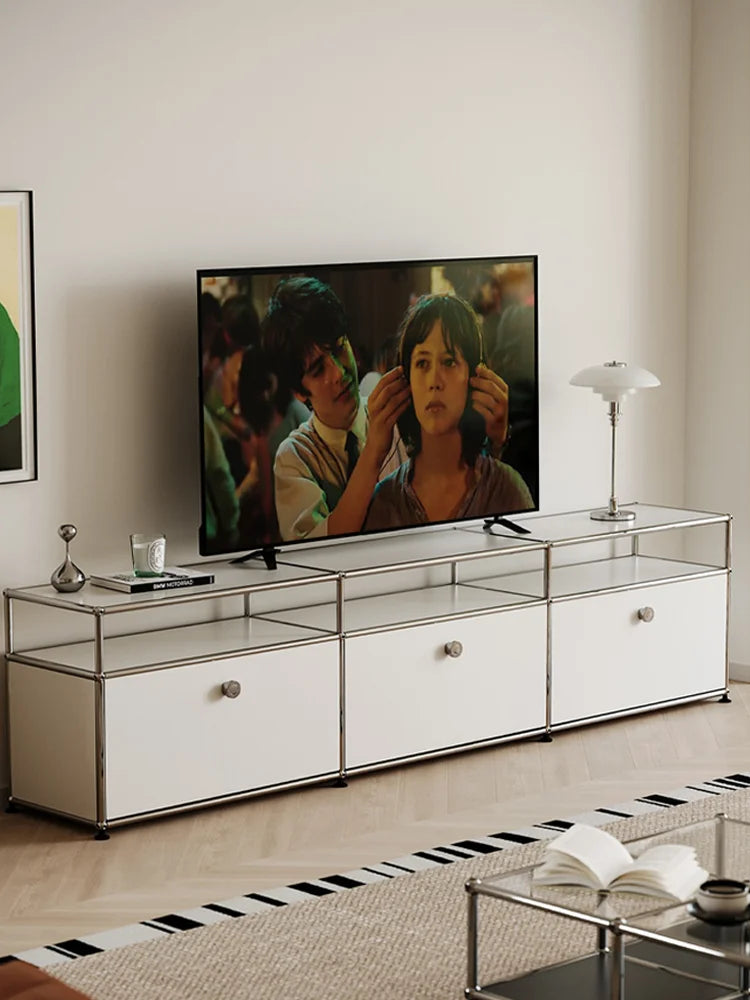 Bigcityfur TV Stand Storage Cabinet Metal Corner Display Unit