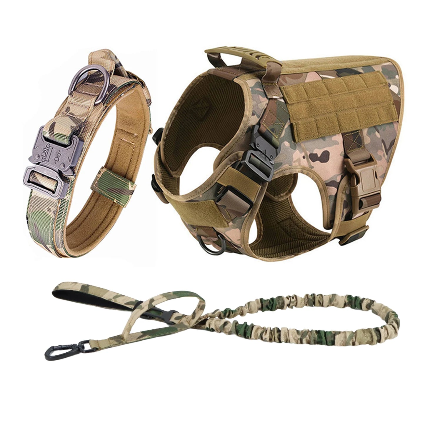 PETRAVEL CN Tactical Dog Harness Vest With Molle Pouches For Medium Large Dogs