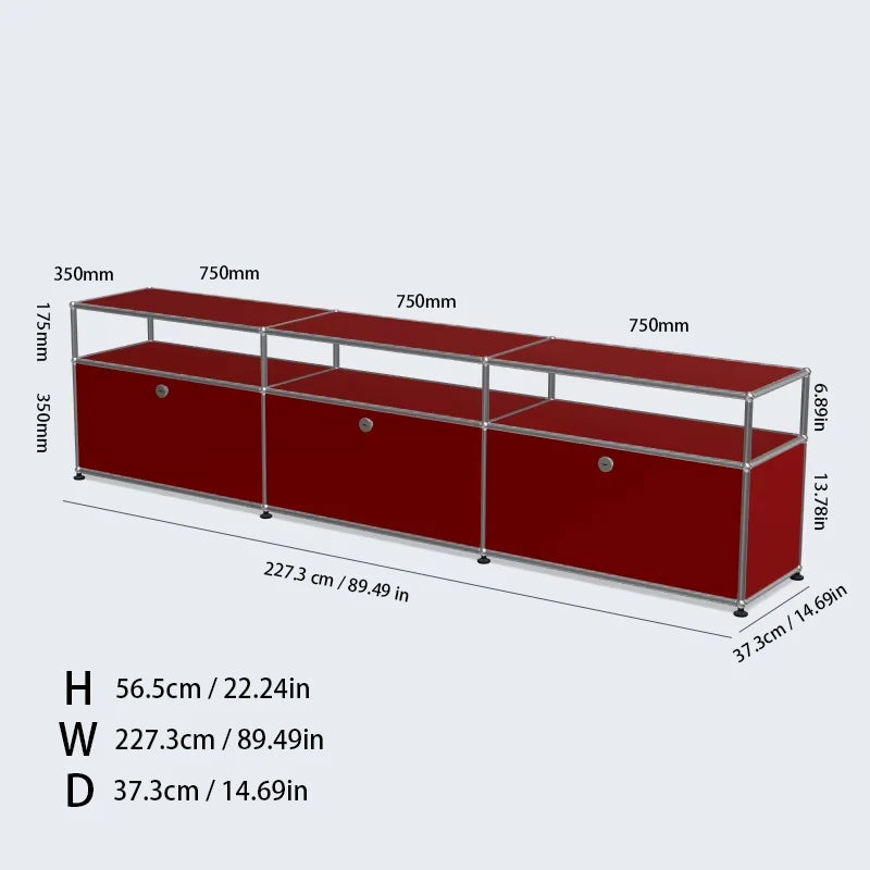 Bigcityfur TV Stand Storage Cabinet Metal Corner Display Unit