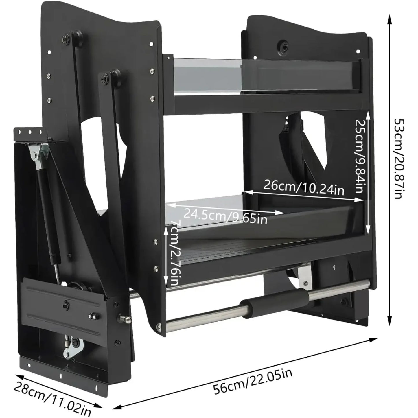 Bymaocar Pull Down Cabinet Organizer Two Tier