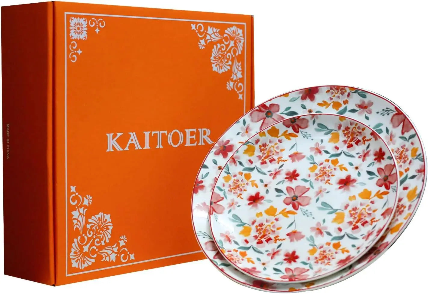 Porcelain Floral Dinner Plates Set Of 4 For Everyday Dining