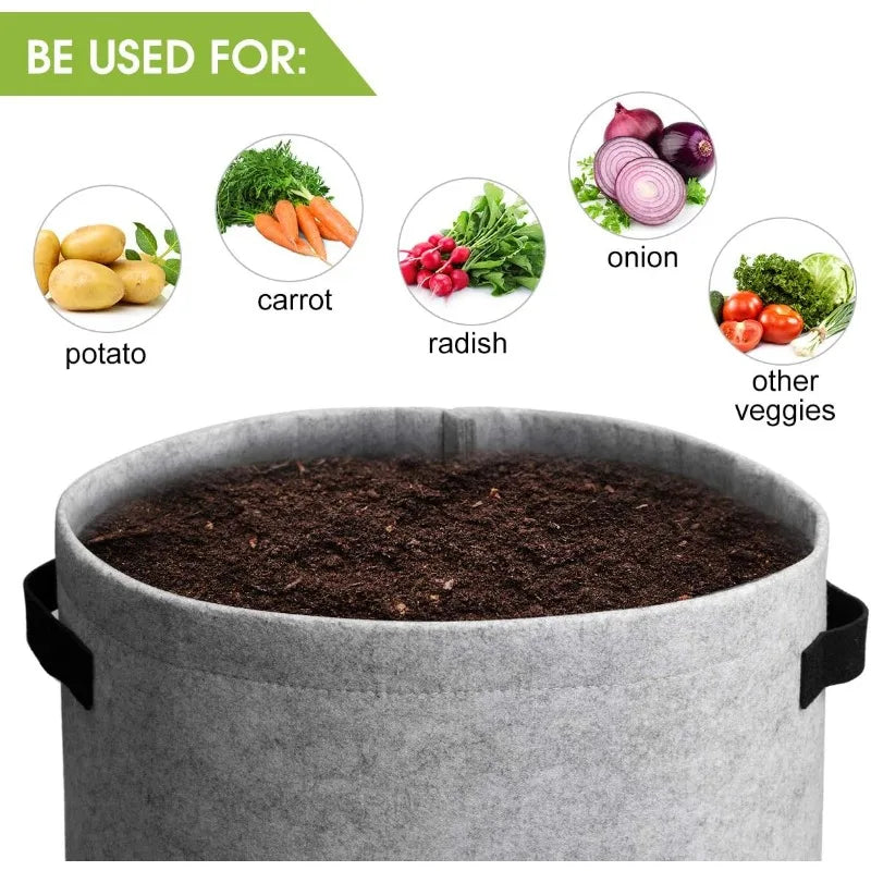 Potato Grow Bags With Flap Harvest Window For Potatoes And Vegetables 4 Pack