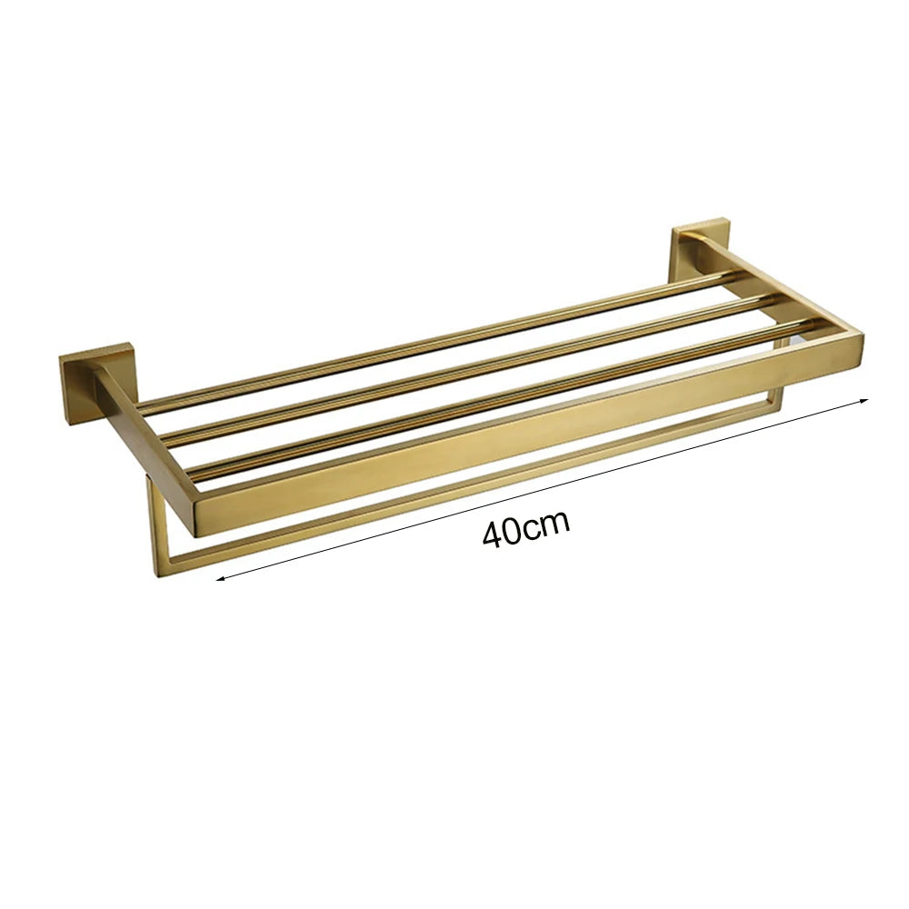 Onyzpily Bathroom Hardware Set Kit Wall Shelf Towel Bar