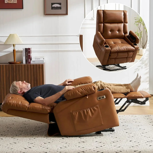 Dual Motor Lift Recliner With Massage And Heat Function