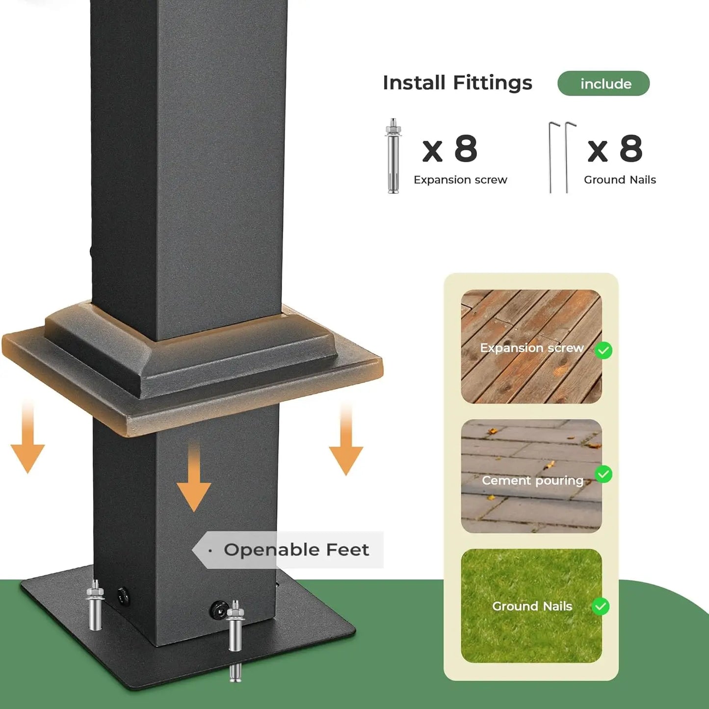 Arched Outdoor Pergola For Deck With Canopy And Aluminum Frame