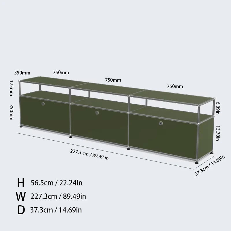 Bigcityfur TV Stand Storage Cabinet Metal Corner Display Unit