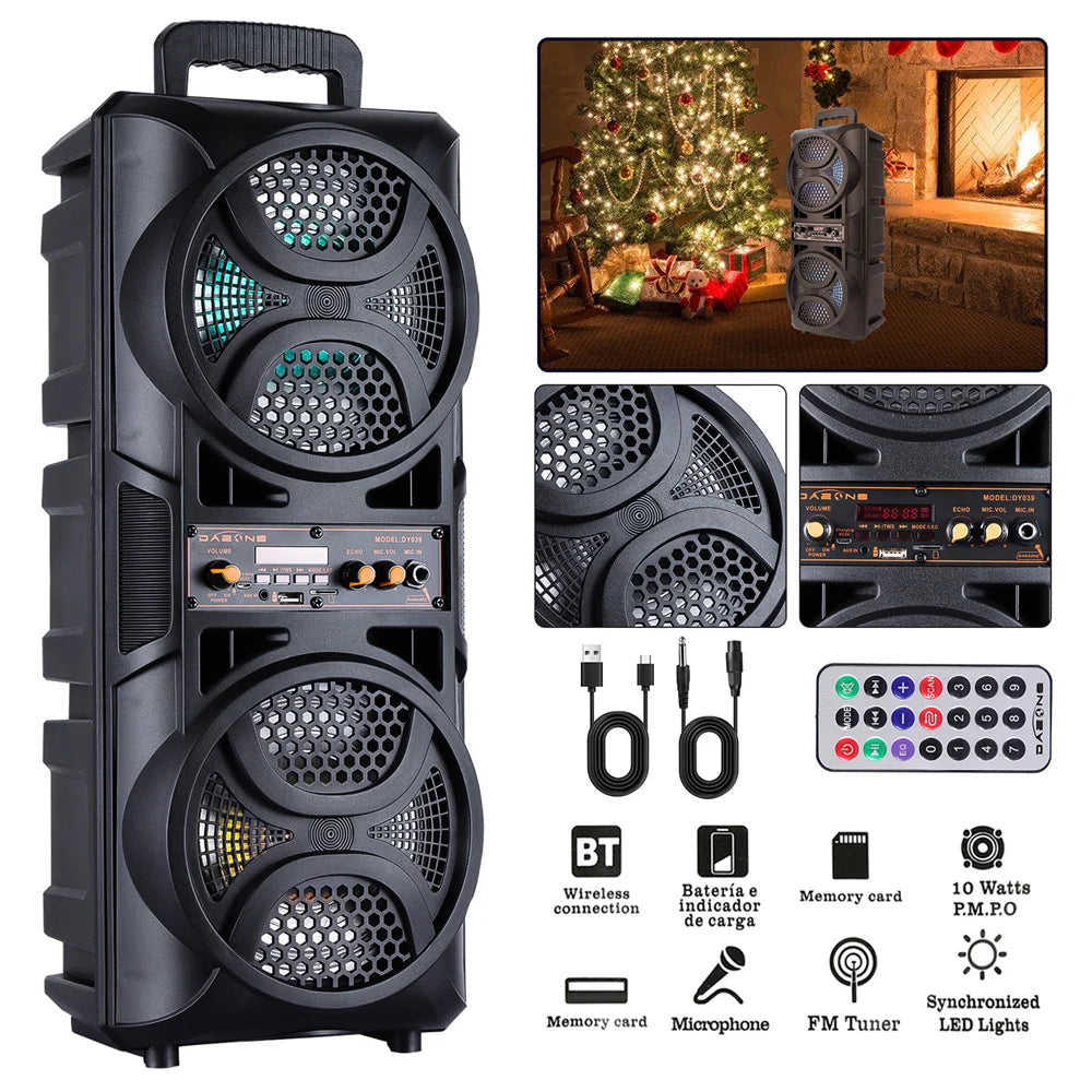 CURUK 3000W Portable Bluetooth Speaker Subwoofer Karaoke Party System