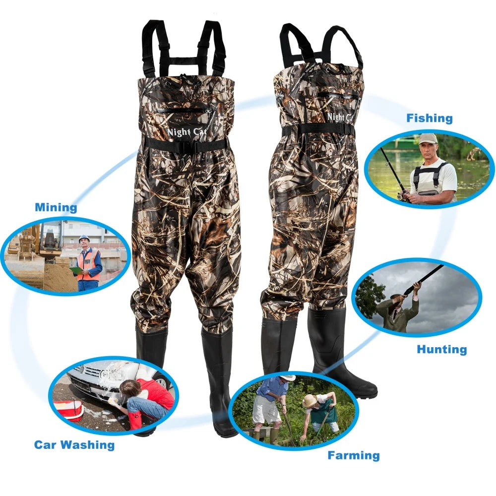 Night Cat Waterproof Chest Waders Bootfoot For Men And Women
