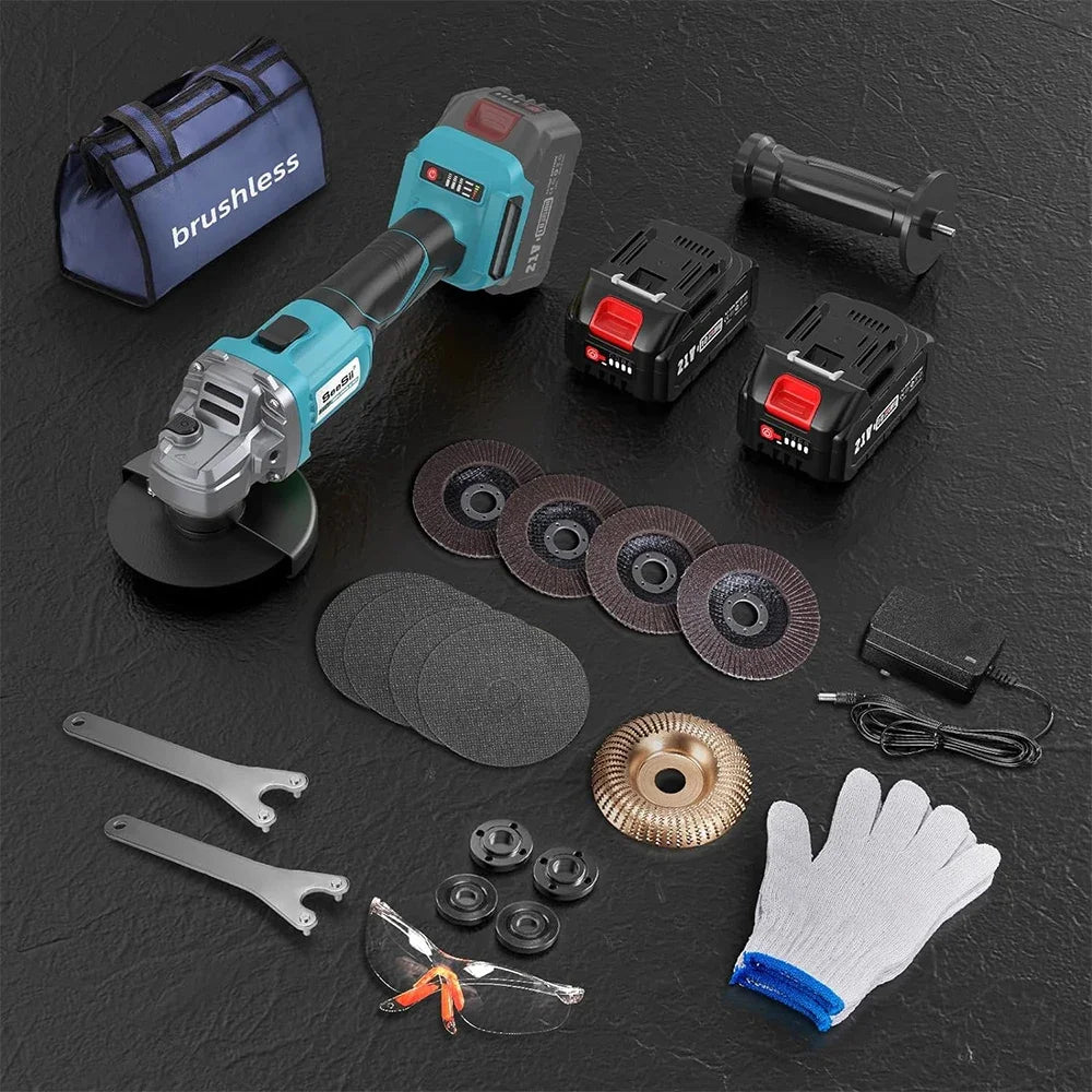 Seesii 21V Brushless Angle Grinder Multifunction Tool