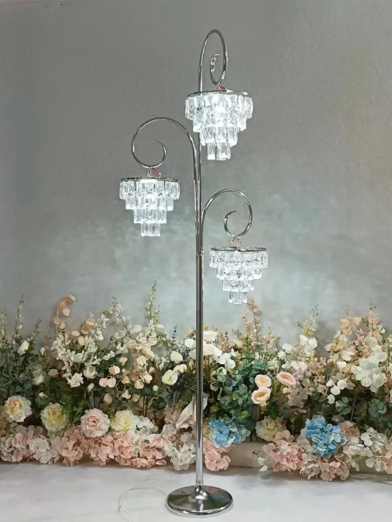 Crystal Floor Lamp For Wedding And Party Decor LED Lighting
