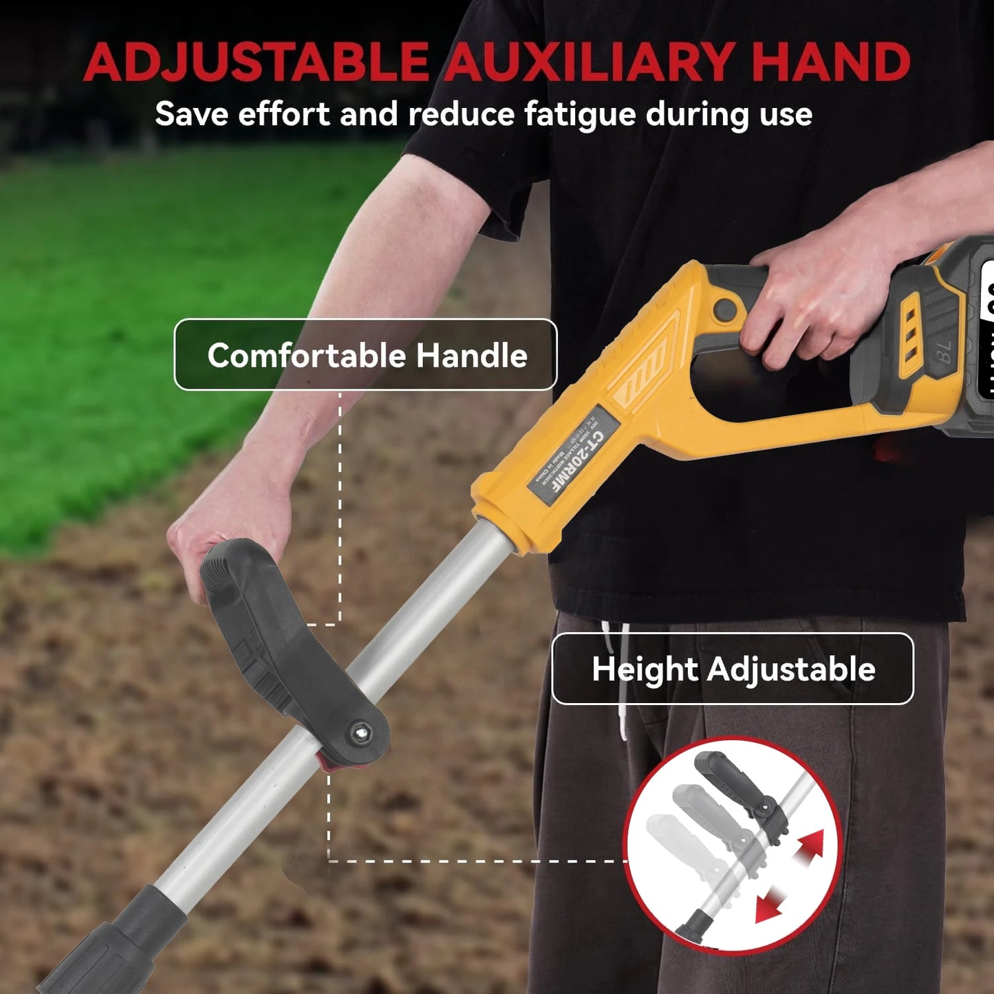 Mini Electric Tiller With Lithium Battery Rotary Hoe Handheld Tiller