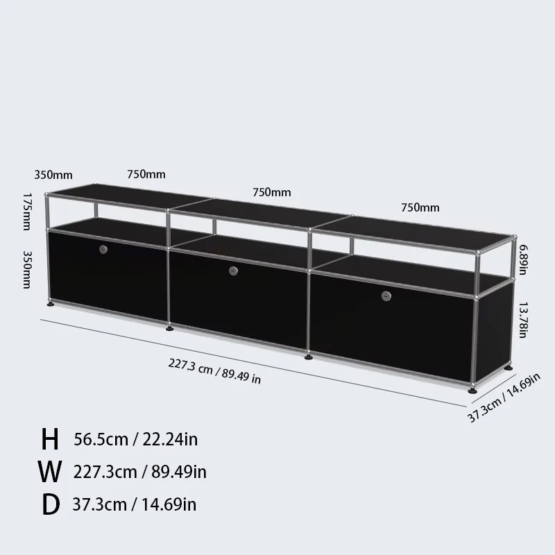 Bigcityfur TV Stand Storage Cabinet Metal Corner Display Unit