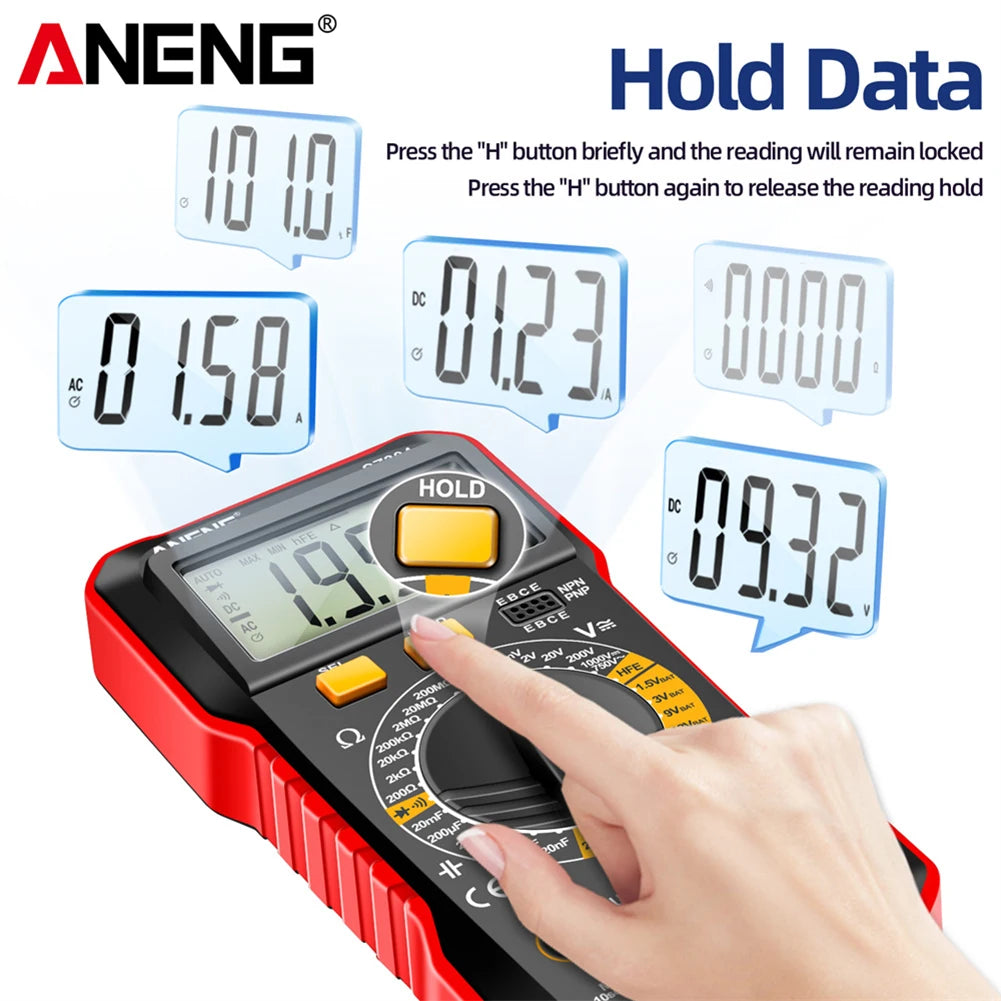 ANENG Digital Multimeter Voltage Current Ohm Tester Large Screen 2000
