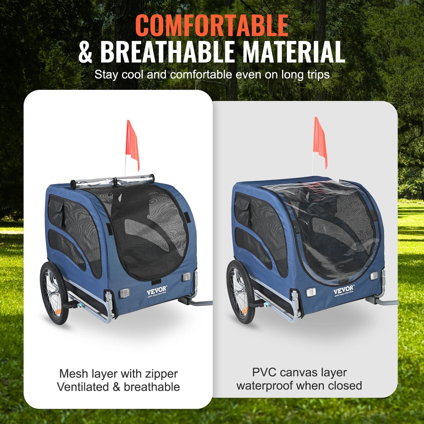SucceBuy 100Lb Pet Cart Bicycle Carrier Dog Trailer With Coupler