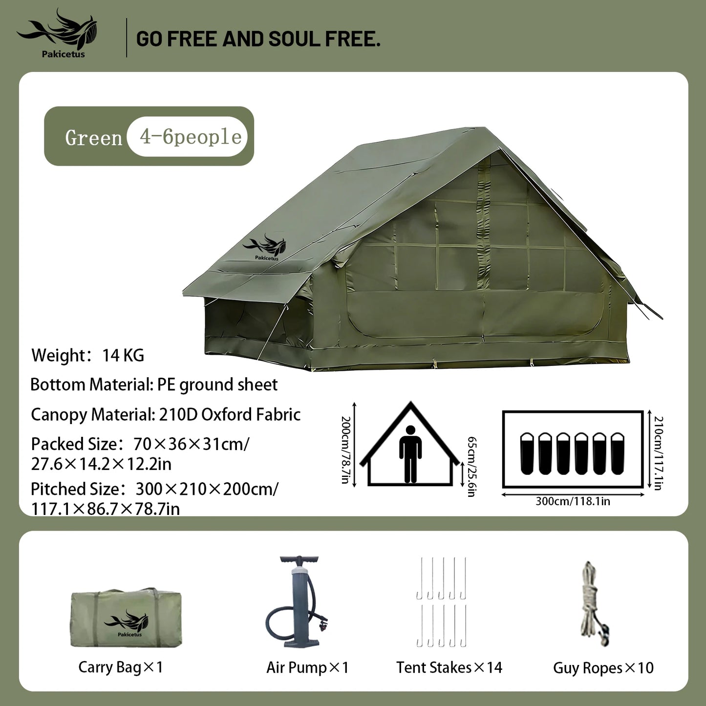 Quick Setup Inflatable Camping Tent For 4-8 People Waterproof