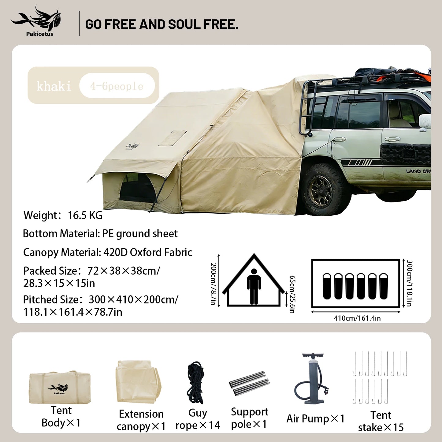 Quick Setup Inflatable Camping Tent For 4-8 People Waterproof